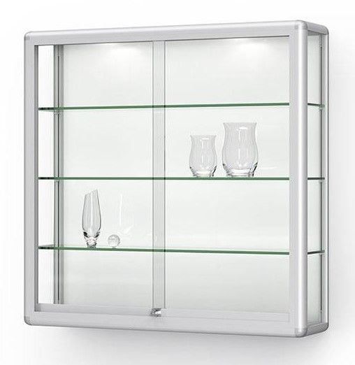 Wandvitrine aus Glas & Aluminium